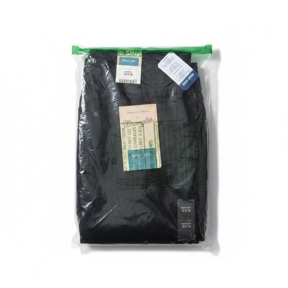Wrangler Premium Denim Boot Cut Jeans Deep Dyed Black Womens Size 15x32 NWT
